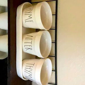 Rae Dunn thyme planters set of 3 with tray